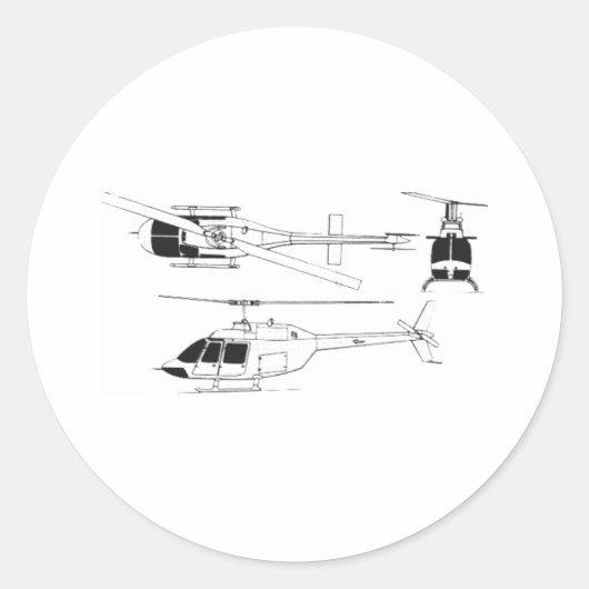 Sticker Rond Bell Jet Ranger / TH- (Devant)
