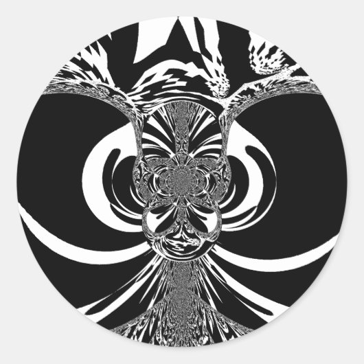 Sticker Rond Belle Afrique extraordinaire blanche noire Imprime (Devant)