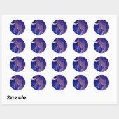 Sticker Rond Belle Anime violette fille (Feuille)