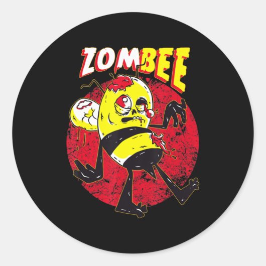 Sticker Rond Belle apiculture Zombie abeille à miel Zombee apic (Devant)