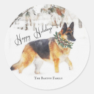 Sticker Rond Belle Aquarelle Allemande Fête du berger