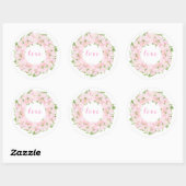 Sticker Rond Belle Aquarelle Amour Fleur Wreath (Feuille)