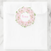 Sticker Rond Belle Aquarelle Amour Fleur Wreath (Sac)