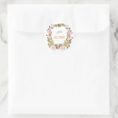 Sticker Rond Belle aquarelle couronne d'automne (Sac)