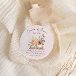 Sticker Rond Belle aquarelle Floral Love Mariage<br><div class="desc">Ces beaux autocollants personnalisés d'histoire d'amour de mariage comprennent des éléments d'aquarelle qui leur donnent un sentiment de conte de fées. Trouvez les articles correspondants dans ma boutique.</div>