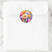 Sticker Rond Belle aquarelle florale (Sac)