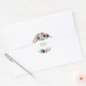 Sticker Rond Belle aquarelle Mariage floral (Enveloppe)