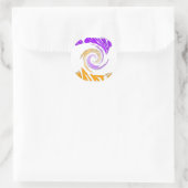 Sticker Rond Belle Art Moderne Design : Tourbillon violet et or (Sac)