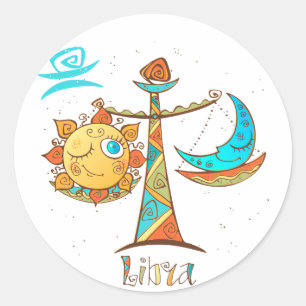 Sticker Rond Belle balance Sun et Moon