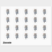 Sticker Rond Belle ballerine de chat gris danse ballet (Feuille)