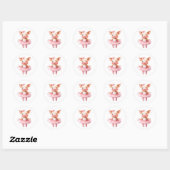 Sticker Rond Belle ballerine de cochon danse ballet (Feuille)