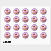 Sticker Rond Belle beigne rose avec Sprinkers (Feuille)