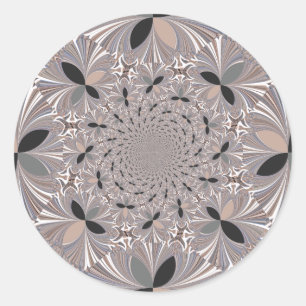 Sticker Rond Belle belle cendre gris kaléidoscope sans soudure