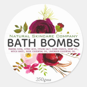 Sticker Rond Belle bombe florale de Bath