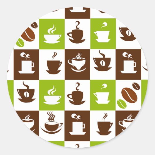 Sticker Rond Belle Café Espresso Design (Devant)