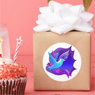 Sticker Rond Belle carte graphique de colombe bleue