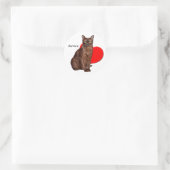 Sticker Rond Belle Chat Birman Doré Moggy Heart Love (Sac)