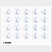 Sticker Rond Belle Chicorée Fleur Herbe Bleue Pervenche (Feuille)