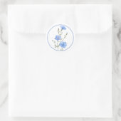 Sticker Rond Belle Chicorée Fleur Herbe Bleue Pervenche (Sac)