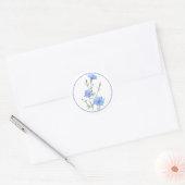 Sticker Rond Belle Chicorée Fleur Herbe Bleue Pervenche (Enveloppe)