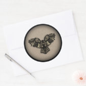 Sticker Rond Belle Chouette rustique (Enveloppe)