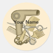 Sticker Rond Belle collant beige rond (Devant)