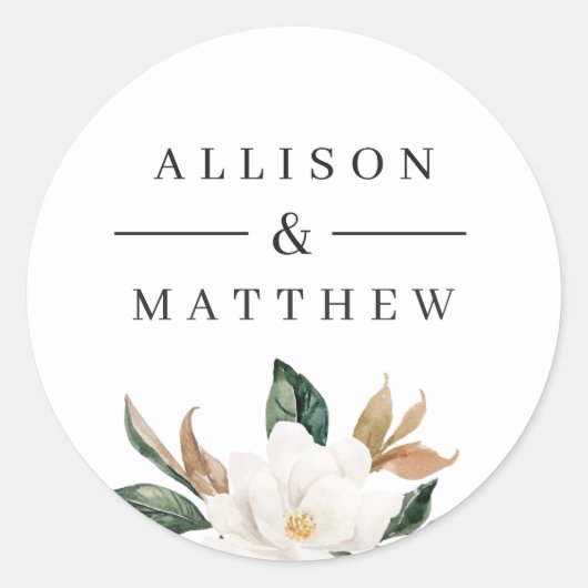 Sticker Rond Belle collant mariage magnolia (Devant)