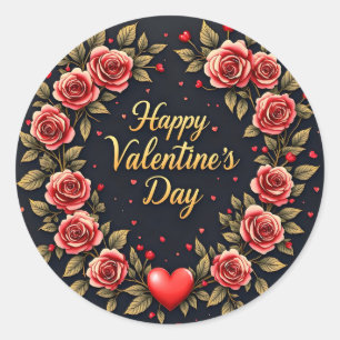 Sticker Rond Belle Collection Fleurie Luxueuse Amour Moderne