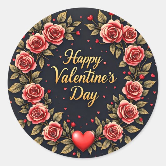 Sticker Rond Belle Collection Fleurie Luxueuse Amour Moderne (Devant)