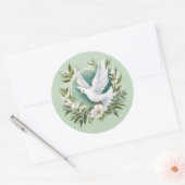 Sticker Rond Belle colombe blanche (Enveloppe)