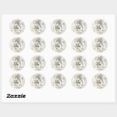 Sticker Rond Belle colombe Mariage | Pesonaliser (Feuille)