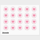 Sticker Rond Belle conversation coeur Galentine's Day adresse (Feuille)