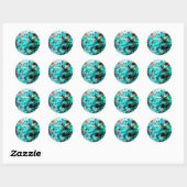 Sticker Rond Belle coquille d'ormeau turquoise (Feuille)