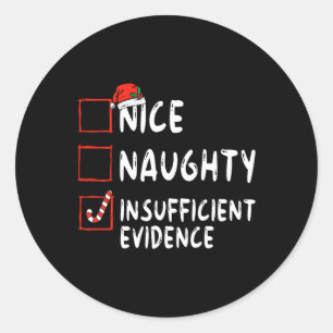Sticker Rond belle coquine insuffisance de preuves noël père No