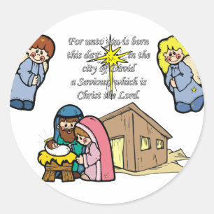 Sticker Rond Belle crèche