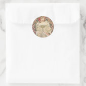 Sticker Rond Belle dame - Mucha (Sac)