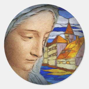Sticker Rond Belle Dame, Nommée Marie