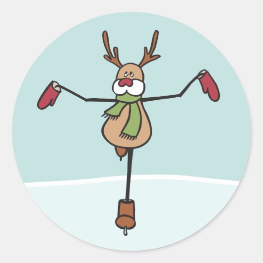 Sticker Rond Belle Dancing Reindee - Noël (Devant)