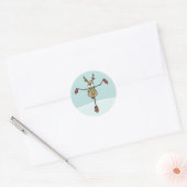 Sticker Rond Belle Dancing Reindee - Noël (Enveloppe)