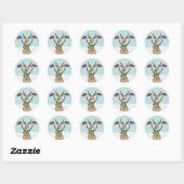 Sticker Rond Belle Dancing Reindee - Noël (Feuille)