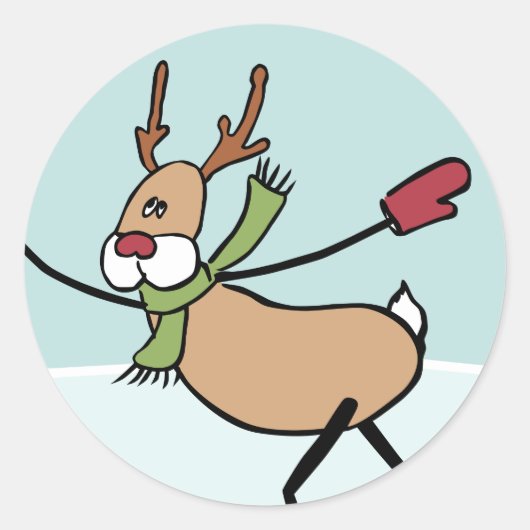 Sticker Rond Belle Dancing Reindee - Noël (Devant)