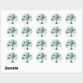 Sticker Rond Belle Dancing Reindee - Noël (Feuille)