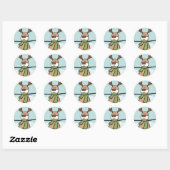 Sticker Rond Belle Dancing Reindee - Noël (Feuille)