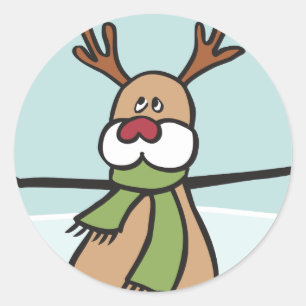 Sticker Rond Belle Dancing Reindee - Noël