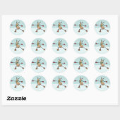 Sticker Rond Belle Dancing Reindee - Noël (Feuille)