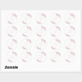 Sticker Rond Belle Elegance Blush Floral Mariage (Feuille)