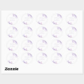 Sticker Rond Belle Élégance Mariage Floral violet (Feuille)