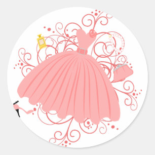 Sticker Rond Belle et belle robe