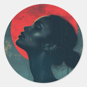 Sticker Rond belle femme