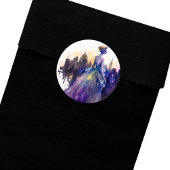 Sticker Rond Belle Femme | Abstrait Fairytale City Princess